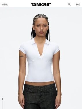 Tankair Fitted Polo Top - White